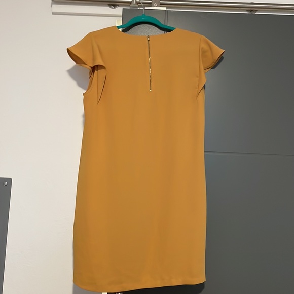 Size 8 Nicole Miller Mustard Dress - Picture 3 of 3
